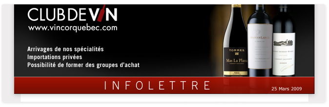 Vincor - Club de Vin - Infolettre